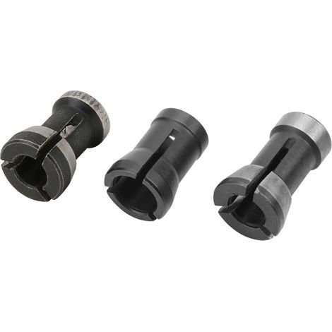 3 Stück 6 / 6,35 / 8 mm Spannfutteradapter für Holzbearbeitung, Fräsen, Trimmen, Gravieren (1/5)