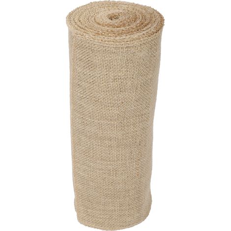 Rouleau de toile de jute, ruban de jute fait main, tissu pour loisirs créatifs, mariages, fournitures de bricolage, 10 mètres (30 cm). (1/5)