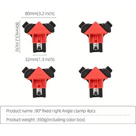 4 Stück 90-Grad-Pinces D'angle Menuiserie Coin Clip, Pince D'angle Fixer Clip Tool mit Werkzeugen nach den wichtigsten Regeln (1/5)