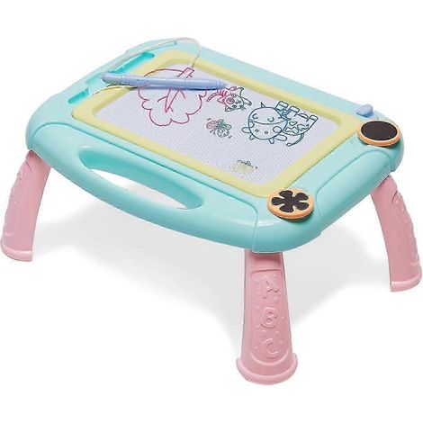 Tableau magnétique à dessin pour petits garçons et petites filles, bloc-notes à croquis avec gomme facile à glisser et pieds réglables, bleu (1/5)