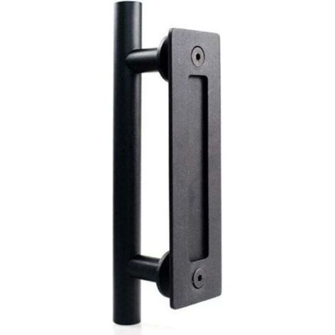 Handle - Black Stainless Steel Sliding Door Handle, Sliding Barn Door Handle - Simple Round Handle (1/5)
