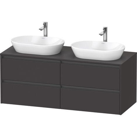 Lavabo consola Ketho.2 de Duravit, suspendido, hueco para lavabo