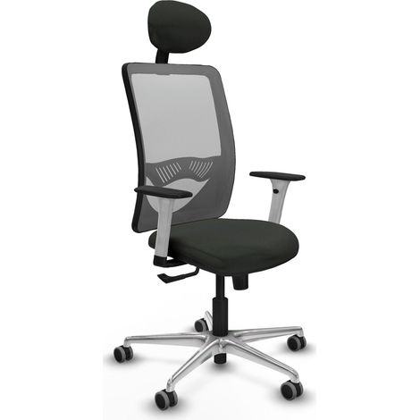Silla de oficina piqueras y crespo Zulema gris malla brazos blancos (1/2)