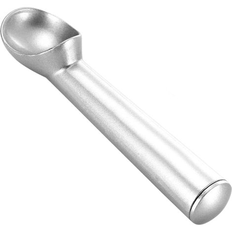 Tragbarer Eisportionierer aus Metall, antihaftbeschichtet, frostsicher (mattes Silber)