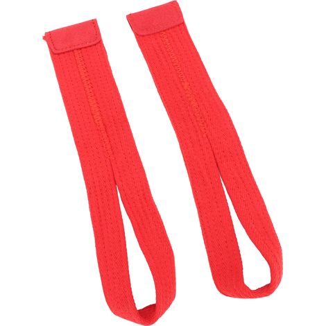 1 paire de sangles de poignet de musculation en polyester souple antidérapant, rouges (1/5)