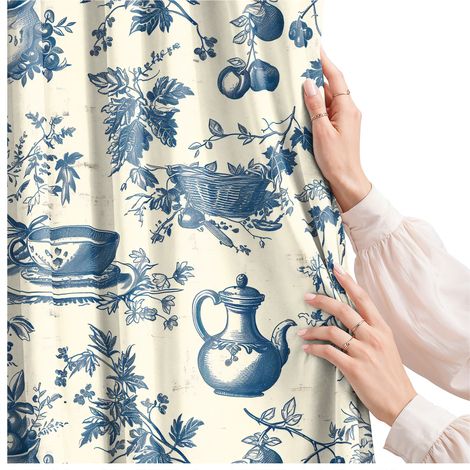 Rideau pour salon, cuisine, chambre, à œillets, 140 x 230 cm, rideaux prêts à poser, toile (1/5)