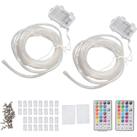 Lot lumineux pour trampoline 2 pièces, 16 couleurs LED étanches avec télécommande, éclairage de nuit pour trampoline (1/5)