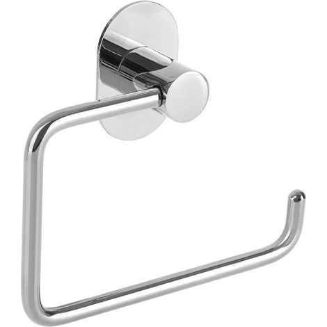 Portarrollos de papel higiénico para inodoro, de pared, autoadhesivo, para atornillar, cromado
