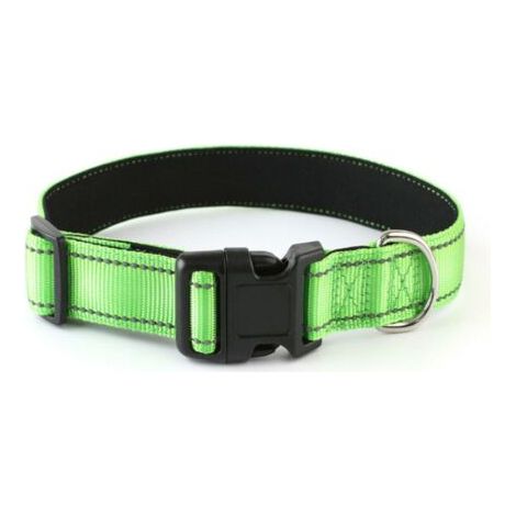 Fournitures pour animaux de compagnie Colliers en tissu reflechissants Chiens Colliers de bouton de tete de chat Colliers (Vert, XL:2.542-70cm) (1/3)