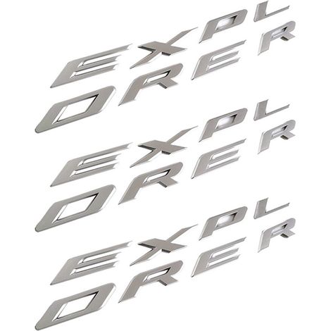 Adesivi con scritte 3D per 24 loghi da applicare sul cofano anteriore, adatti per Ford Explorer dal 2011 al 2019 (argento brillante).