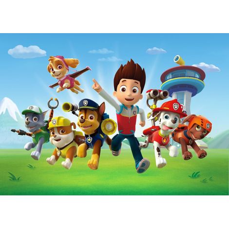Poster intissé XXL Pat'Patrouille – Décoration murale enfants – Dimensions 255 cm x 180 cm – Résistant à l'eau – Pose facile avec colle incluse – Ag Art (1/3)