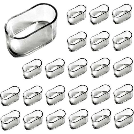 30 protège-pieds de chaise, patins ovales en silicone pour meubles, protection contre les rayures pour nappes et sols, 20 x 40 mm (1/5)