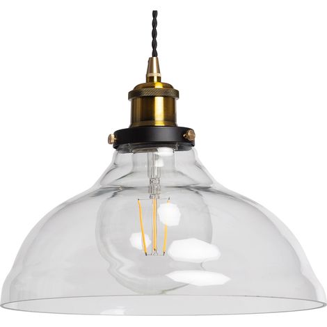 Pendelleuchte aus Metall und Glas Springsteen Bronze (1/5)