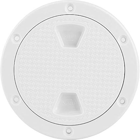 Couvercle de Trappe, Plaque de Pont de 4 Pouces Rond Blanc ABS Anti- Résistant à la Corrosion Vissé Couvercle de Trappe D'inspection de Bateau (1/4)