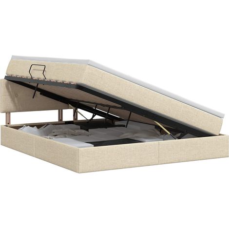 Letto con contenitore e materasso Crema 140 x 200 cm Velluto vidaXL (1/5)