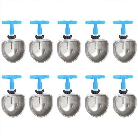 Lot de 10 abreuvoirs en acier inoxydable, matériel d'élevage (1/5)