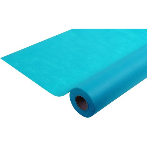 1 Rouleau Nappe jetable, Non tissé spunbond, Indéchirable déperlante essuyable, Bleu turquoise, Fêtes banquets mariages