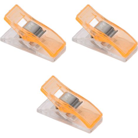 Pinces en plastique colorées, motif dessin animé, pour la couture, le positionnement, la fixation des bords et le séchage. Petites pinces en plastique orange. (1/5)