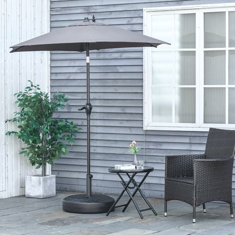 Base per ombrellone Outsunny riempibile d'acqua, portata 30 kg, supporto rotondo per ombrellone adatto a pali da 38 mm a 48 mm, in metallo e plastica, per giardino e patio, Ø55x38 cm, nero.