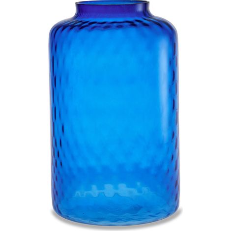 "Vaso artigianale BOTTIGLIA in vetro di Murano blu 33 cm" (1/2)