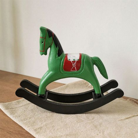 Décoration de table en bois (6,22×16,5cm), cheval à bascule coloré : ornement de bureau, objet d'art pour la maison, cadeau parfait pour la Saint-Valentin (1/4)