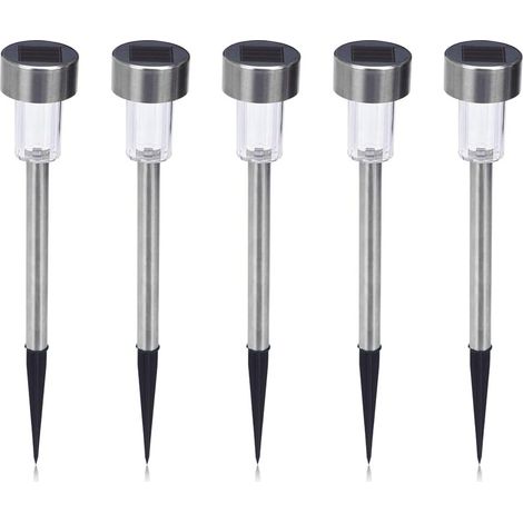 Solar-powered outdoor garden lights, daylight white light, IP44 waterproof (pack of 5)