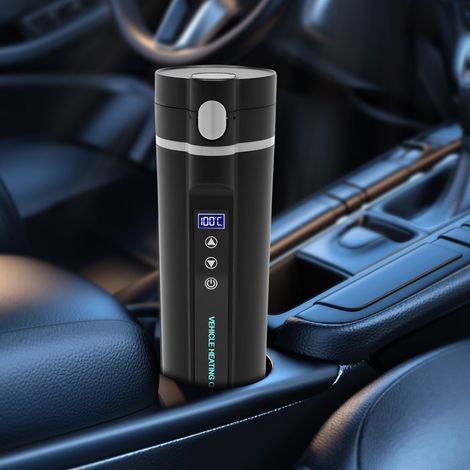 Calentador de agua eléctrico de acero inoxidable para coche, 450 ml, hervidor de viaje