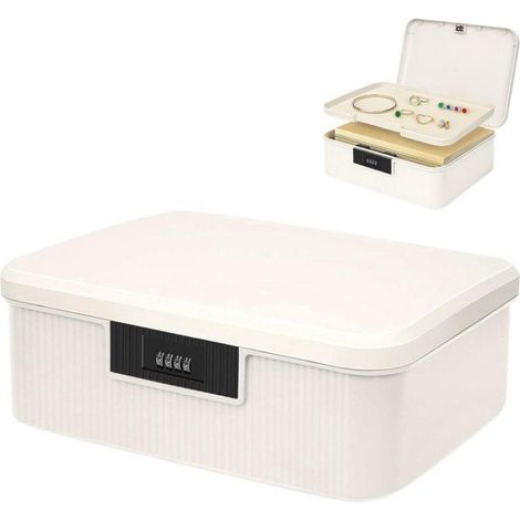 Boîte À Pharmacique - Cadenas À Combinaison 4 Chiffres - 2 Compartiments - ABS Blanc - 26 x 22 x 12 cm - 1 Pièce (1/5)
