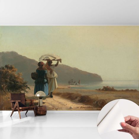 Papier peint adhésif décoratif avec colle pour salon chambre et bureau Installation rapide Promenade en bord de mer 416x254 cm (1/5)