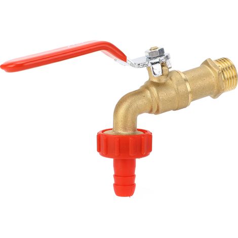 Robinet d'arrosage laiton mâle vanne d'eau ouverture rapide entrée G1/2in(DN15) sortie adaptateur tuyau G3/8in G1/4in (1/5)