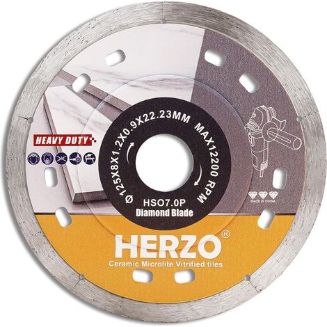 1 - Disque Diamant - Scie Circulaire - Coupe Carrelage Céramique - Tronçonnage Précis Sans Éclat - Pour Sol Et Mur - Argent - 125x22,23 mm (1/5)
