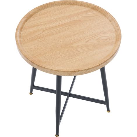 TABLE Ronde Minimale Élégante Pratique MDF Bois Naturel 55.00 x 55.00 x 60.00 (1/5)
