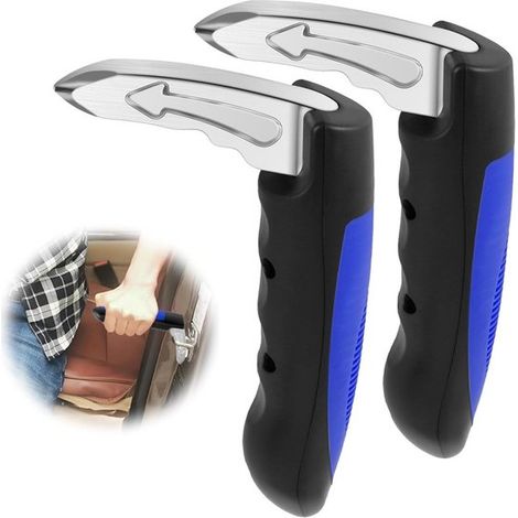 Poignée de porte multifonctionnelle en 2 parties, support de véhicule, coupe-ceinture de sécurité, brise-vitre 3 en 1 pour les personnes âgées et les personnes handicapées (1/5)