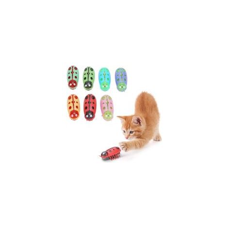 Interaktives Katzenspielzeug, 7-teiliges Mini-Katzenspielzeug, niedlich, elektrisch, lustig, interaktiv, mit Batterie, für Katzen und Kätzchen, zum Spielen, Kauen und Trainieren - Crezuo