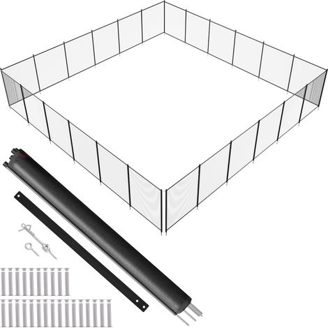 Clôture de Piscine, Barrière de Piscine Creusée 1,21x21,95 m Clôture Amovible de Sécurité Pliable Tige en Aluminium Tissu Maille PVC Teslin 340 g/m² pour Protection Enfants Animaux Domestiques (1/5)