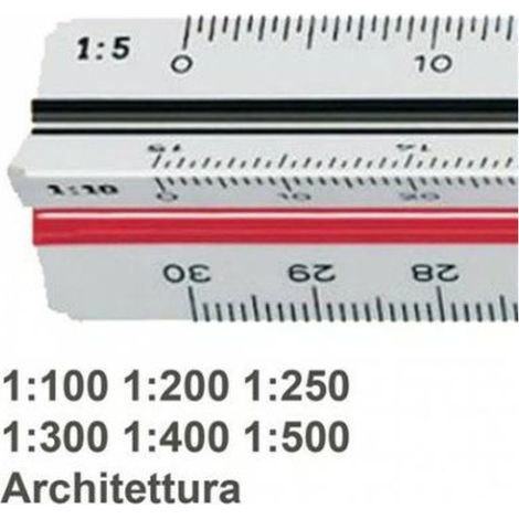 SCALIMETRO SCALA 1:100/500 M+R uso architetto x1