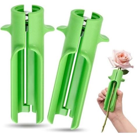 Lntyq Lot de 2 outils pour enlever les épines de rose, nettoyeur de fleurs, coupe-épines, outil pour enlever les feuilles, jardinage vert, compositions florales, tige propre (1/5)