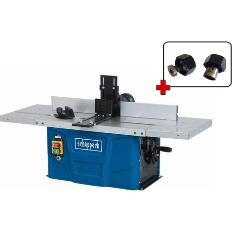 Scheppach – Défonceuse sur table à bois 1500W – Vitesse variable 11500-24000 min-1 – Pince fraises 1/2" et 1/4" – Pour bois dur et teck