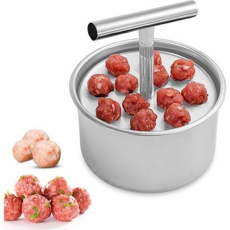 Longziming - Moule à boulettes de viande en acier inoxydable à 12 trous – Pince à viande antiadhésive pour boulettes de viande, de crevettes et de légumes – Façonneur manuel pour la cuisine et le barb (1/5)