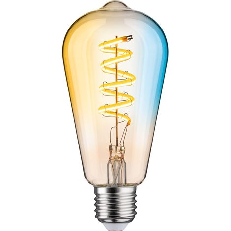 Filament 230V Smart Home Zigbee LED cylindrique ST64 E27 600lm 7,5W Tunable White gradable Doré ampoule (1/5)