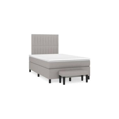 Sommier à lattes de lit avec matelas Gris clair 120x200 Tissu (1/5)