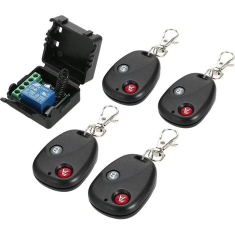 DC 12V 1CH Drahtlose Fernbedienung Schalter Modul & 4Pcs RF Fernbedienung - (1/4)