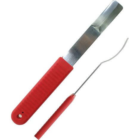 Coltellaccio inox curvo Forget con manico rivestito in gomma