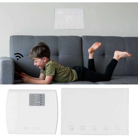 Thermostat intelligent avec clé de programmation USB et commande vocale WiFi sans fil pour chauffage électrique 95-230 V (1/5)