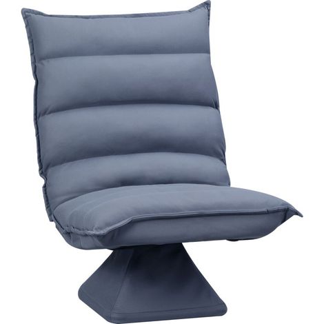 Fauteuil pivotant en similicuir avec dossier inclinable, cadre en acier, couleur grise, dimensions 62x70x95 cm (1/5)