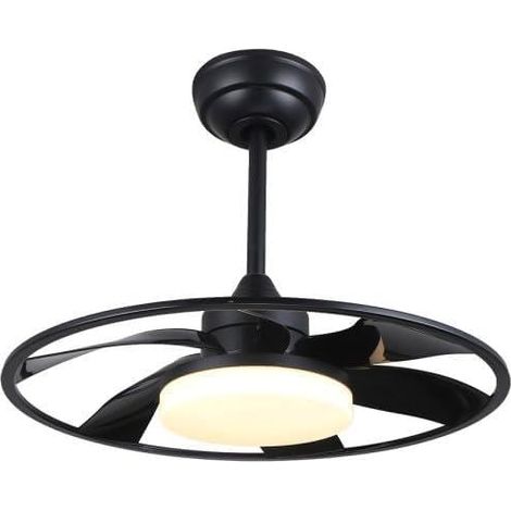 Ventilateur DC 26W, 6 pales, 2950lm, 3000-4000-6500K, 6 vitesses, télécommande, mémoire et minuteur, idéal pour climatisation et confort