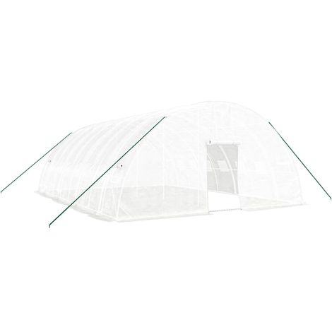 Serra tenda riparo piante fiori ortaggi con struttura in acciaio 48 m² 8 x 6 x 285 m bianco 020044601
