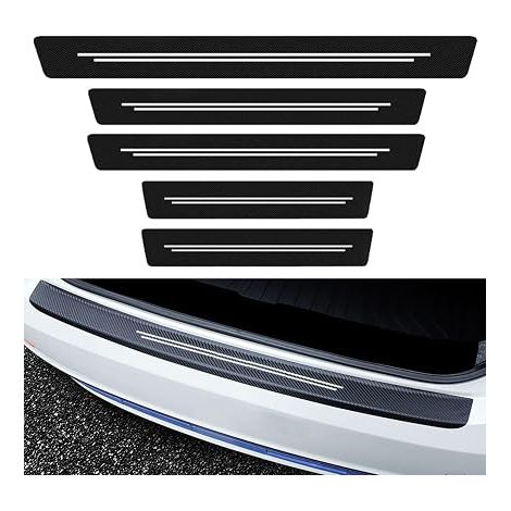 Protection Seuil de Porte de Voiture, Fibre de Carbone Protection Porte de Voiture Auto Plinthes, Autocollant, Anti Rayures Seuil de Porte Universelle (1/5)