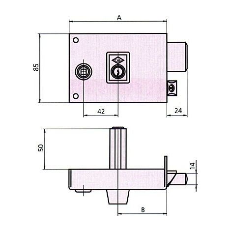 SERRATURA APPLICARE DX SMALTO - 120 MM