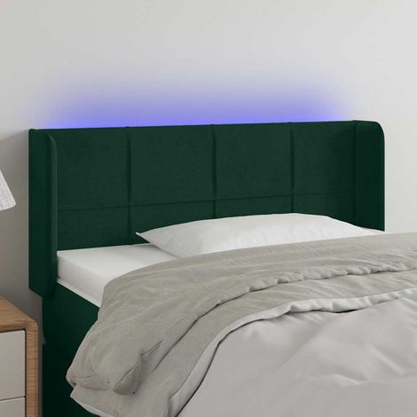 LED Kopfteil Dunkelgrün 83x16x78/88 cm Samt